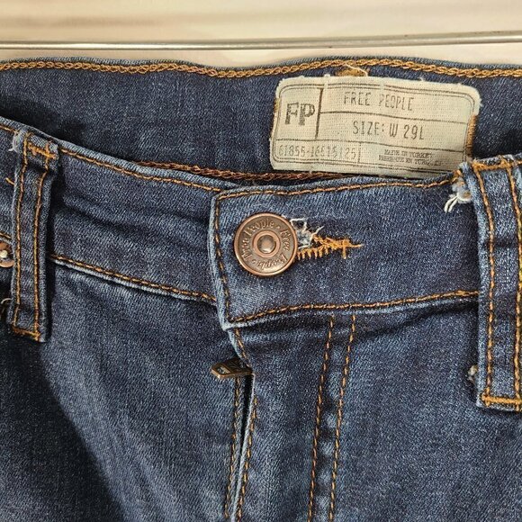 FP High Waist Busted Knee Skinny Jeans 29 Tall - Picture 8 of 11